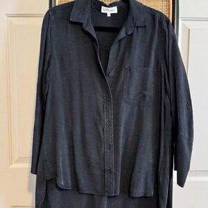 Bella Dahl Oversized Shirt-tail button down, dark Grey, M